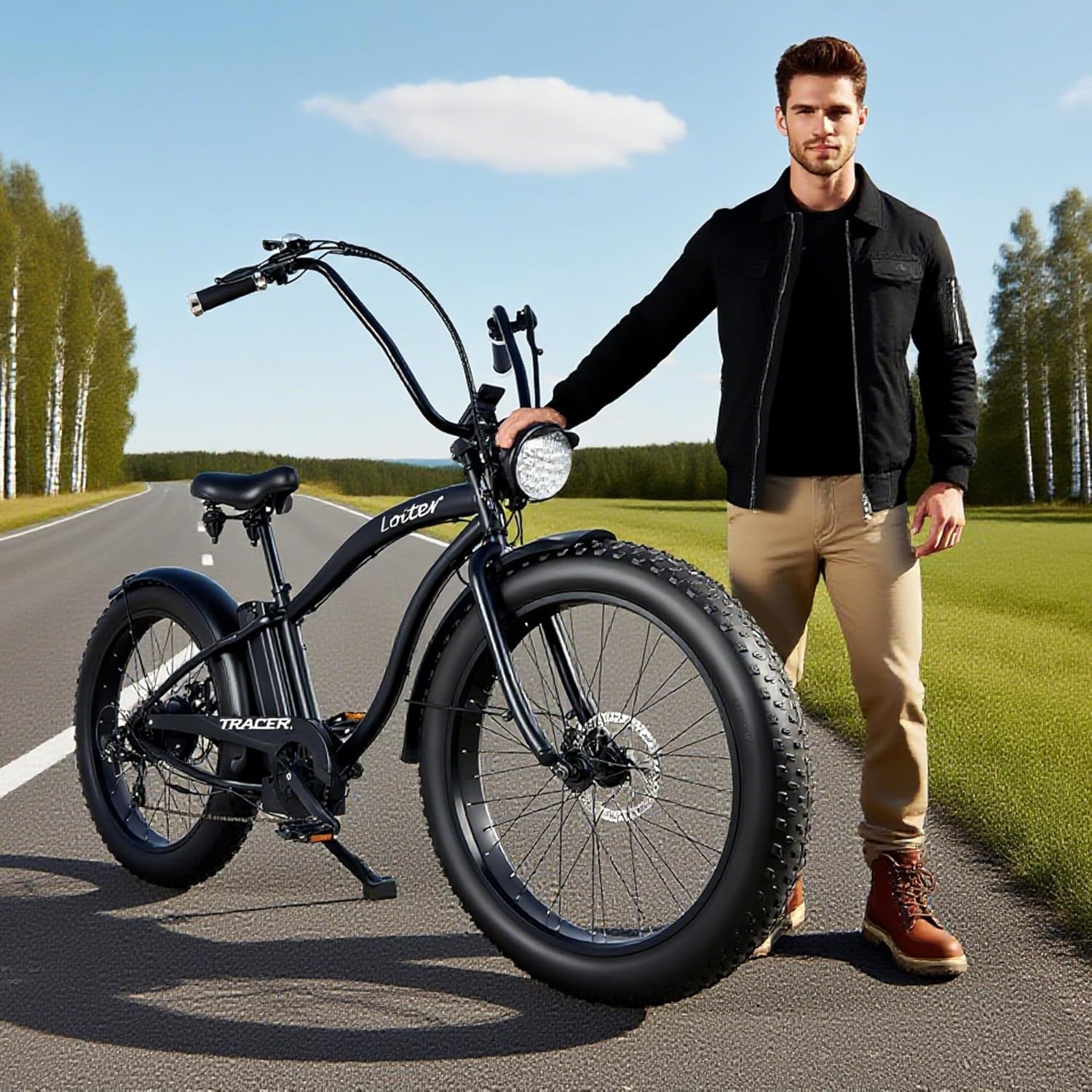 Tracer Loiter 26" 800W Electric Cruiser Bike