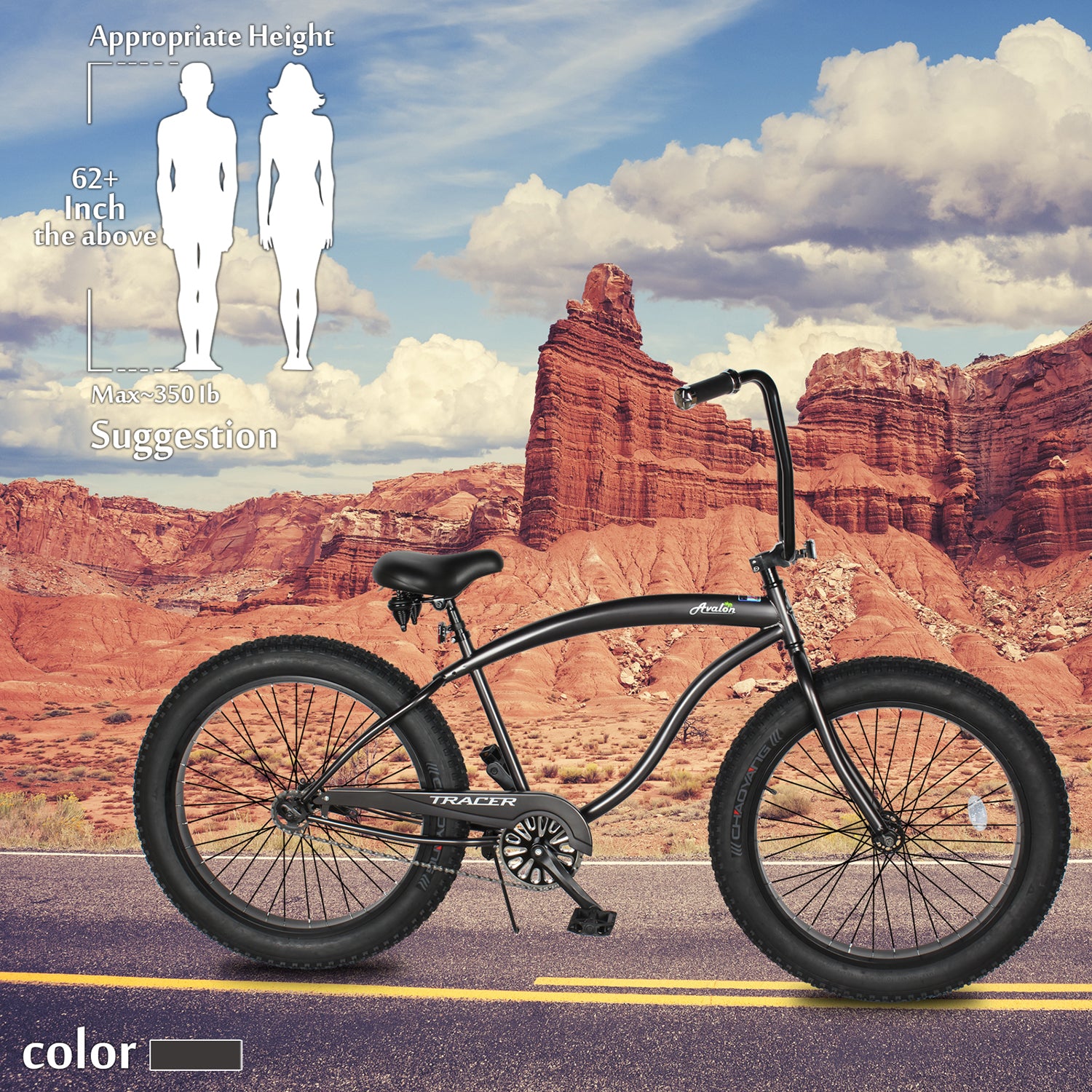 Tracer Avalon 26" Single Speed Chopper Cruiser with Fat Tires - Chico USA, Inc.