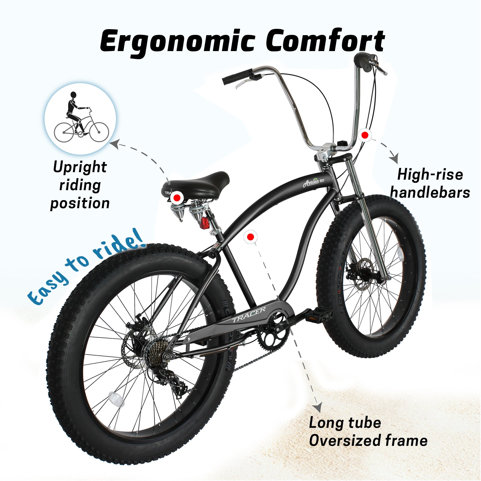 Tracer Avalon GT-7 26 inch 7-Speed Beach Cruiser Bicycle - Chico USA, Inc.