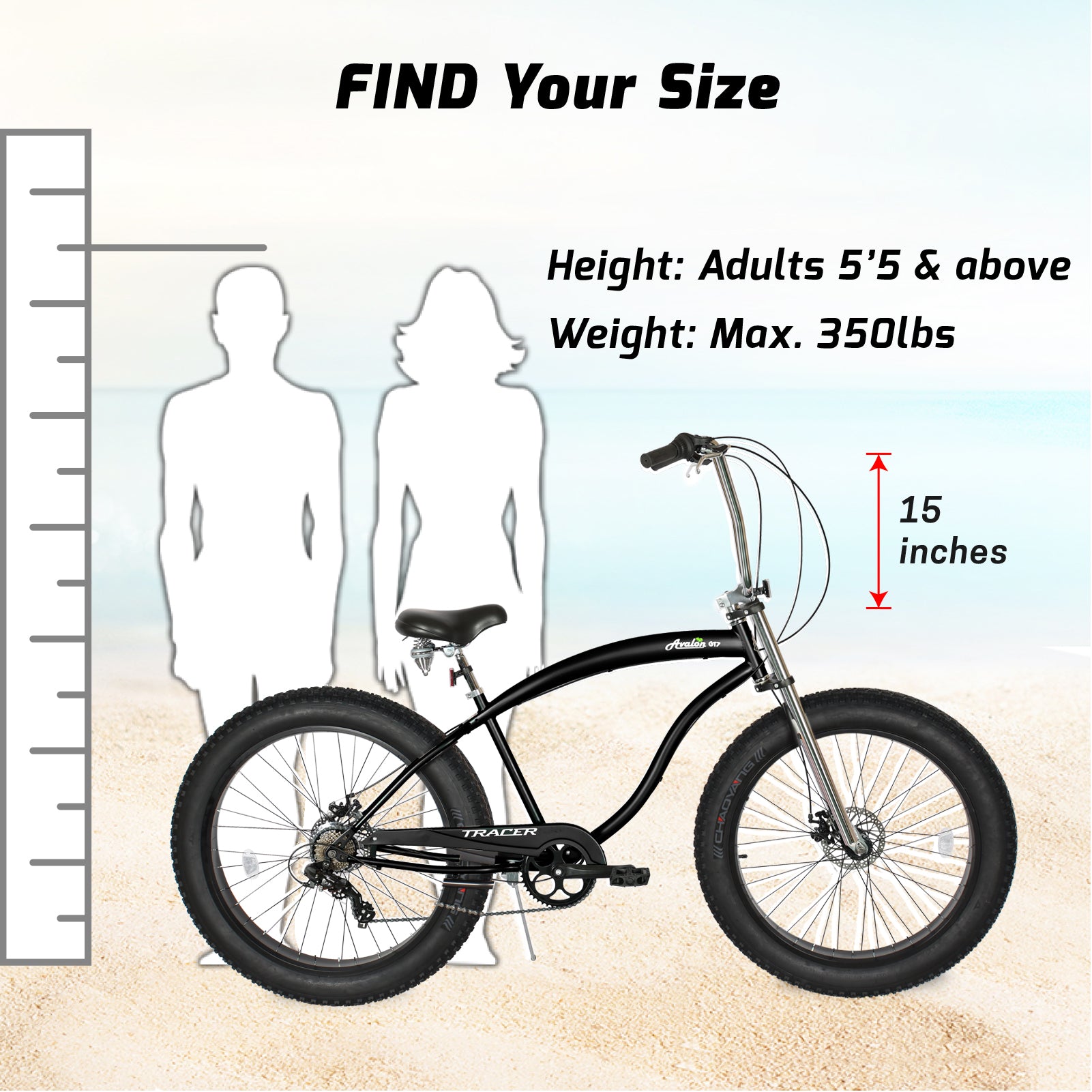 Tracer Avalon GT-7 26 inch 7-Speed Beach Cruiser Bicycle - Chico USA, Inc.