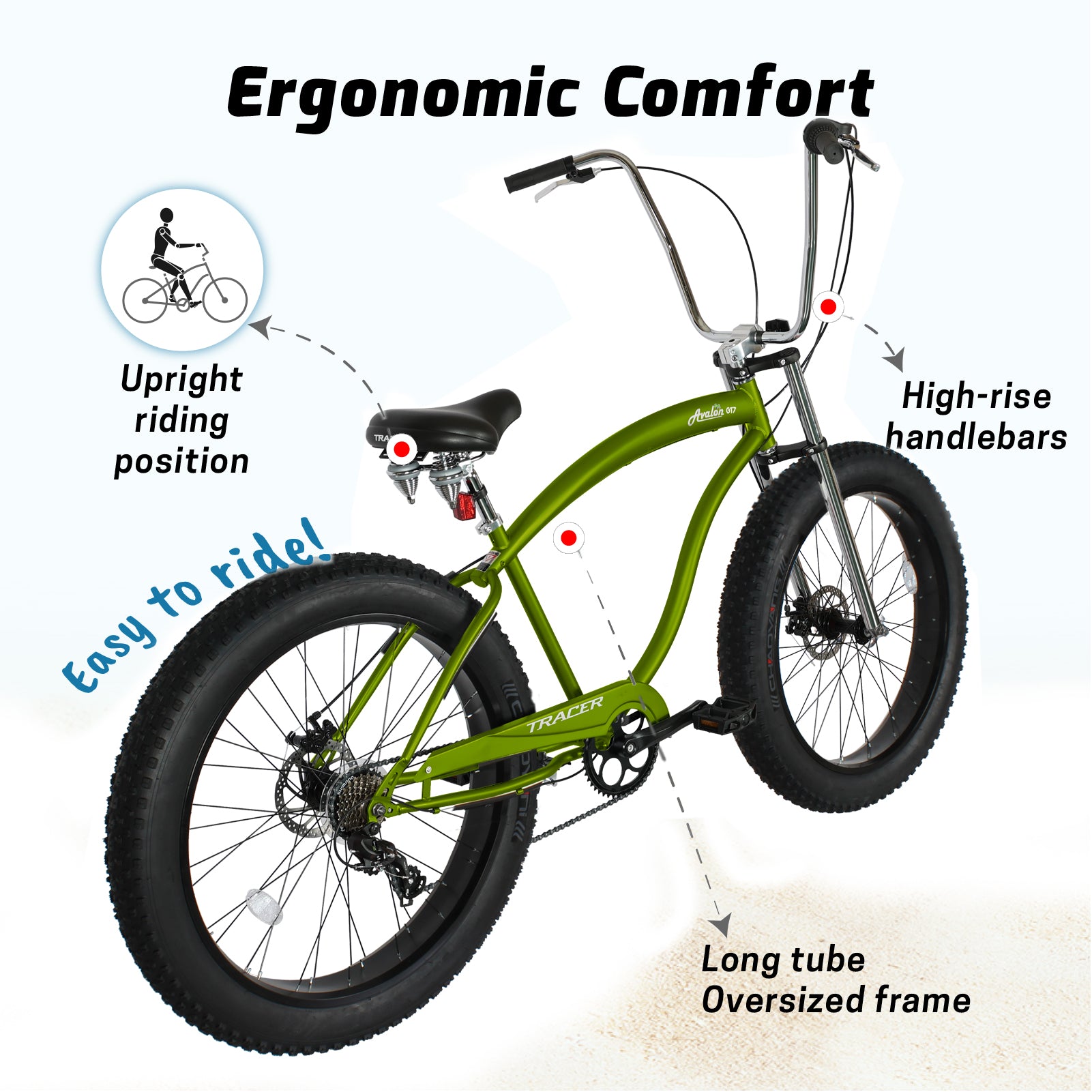 Tracer Avalon GT-7 26 inch 7-Speed Beach Cruiser Bicycle - Chico USA, Inc.