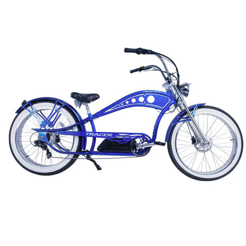 Tracer Bikes | Chico GT7 750W Stretch Cruiser E-Bike – Fat Tires, 80 Mile Range, Retro Chopper Style | Chico USA, Inc.