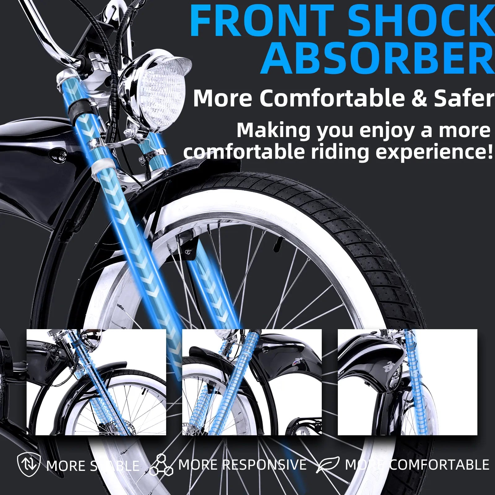 Tracer Twenty5 800W Chopper Styel Ebike - Chico USA, Inc.