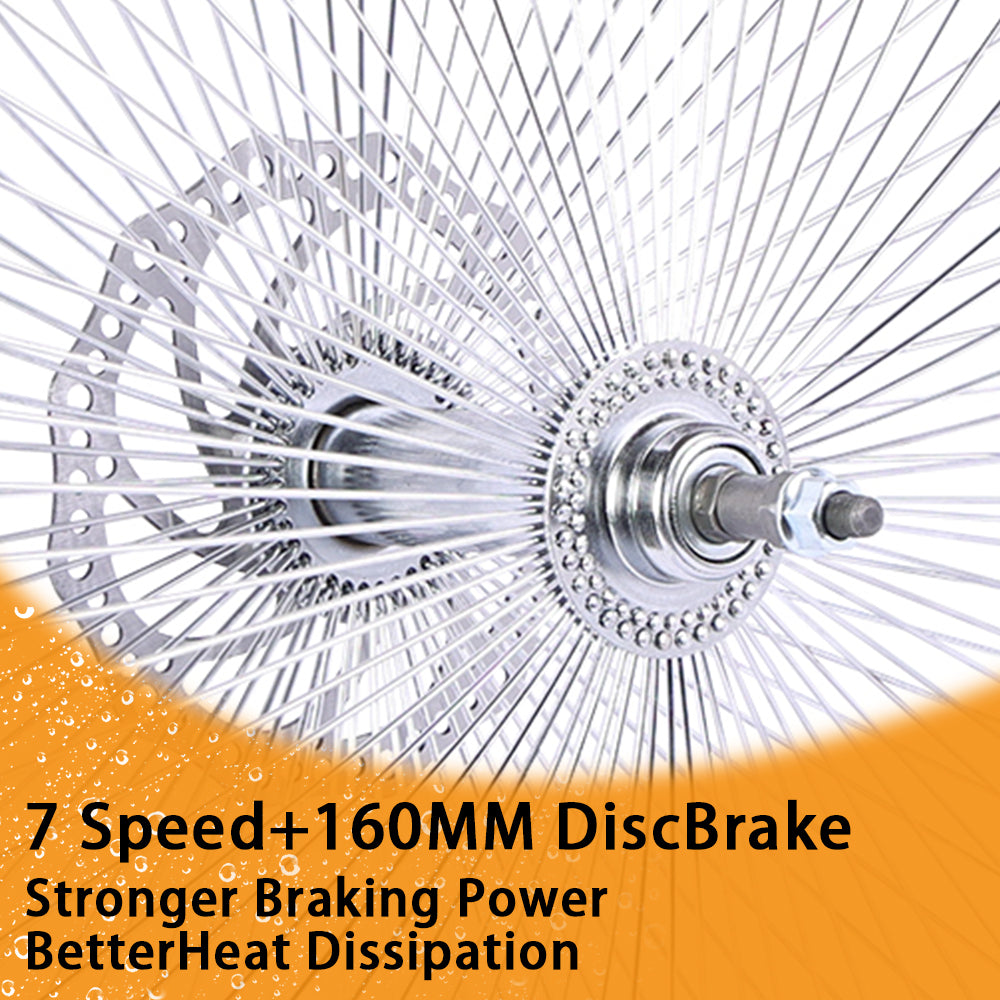 Chico WH-TH7529140D7-CP Bike Chrome Wheel Set for 29"*3" with 7-speed Disc Brake - Chico USA, Inc.