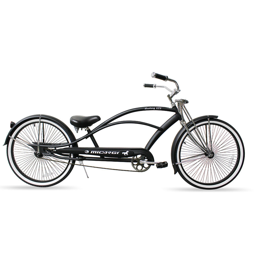 Tracer Bikes | Micargi Mustang GTS Cruiser Bike in Matte Black with Shimano Nexus 3-Speed | Chico USA, Inc.