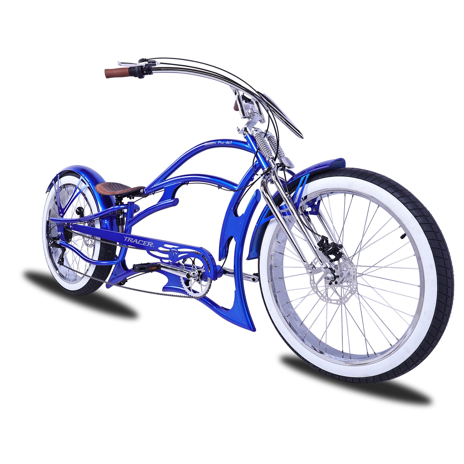 Tracer Raider Pro DS 26" 7-Speed Chopper Style Stretch Cruiser Bike - Chico USA, Inc.
