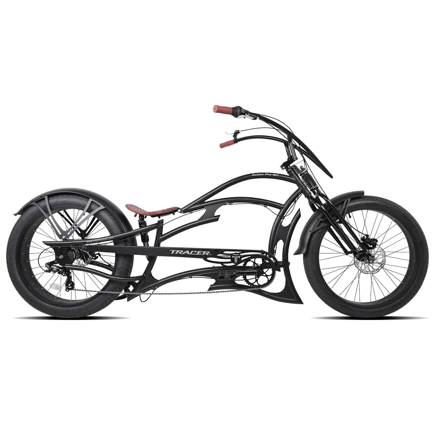 Tracer Raider Pro DS 26" 7-Speed Chopper Style Stretch Cruiser Bike
