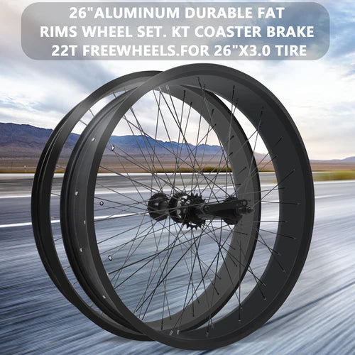 Tracer Bikes | Tracer WH-T752636C 26" Single-Speed Fat Tire Wheel Set with Coaster Brake and Disc Brake Compatibility |  Chico USA, Inc.