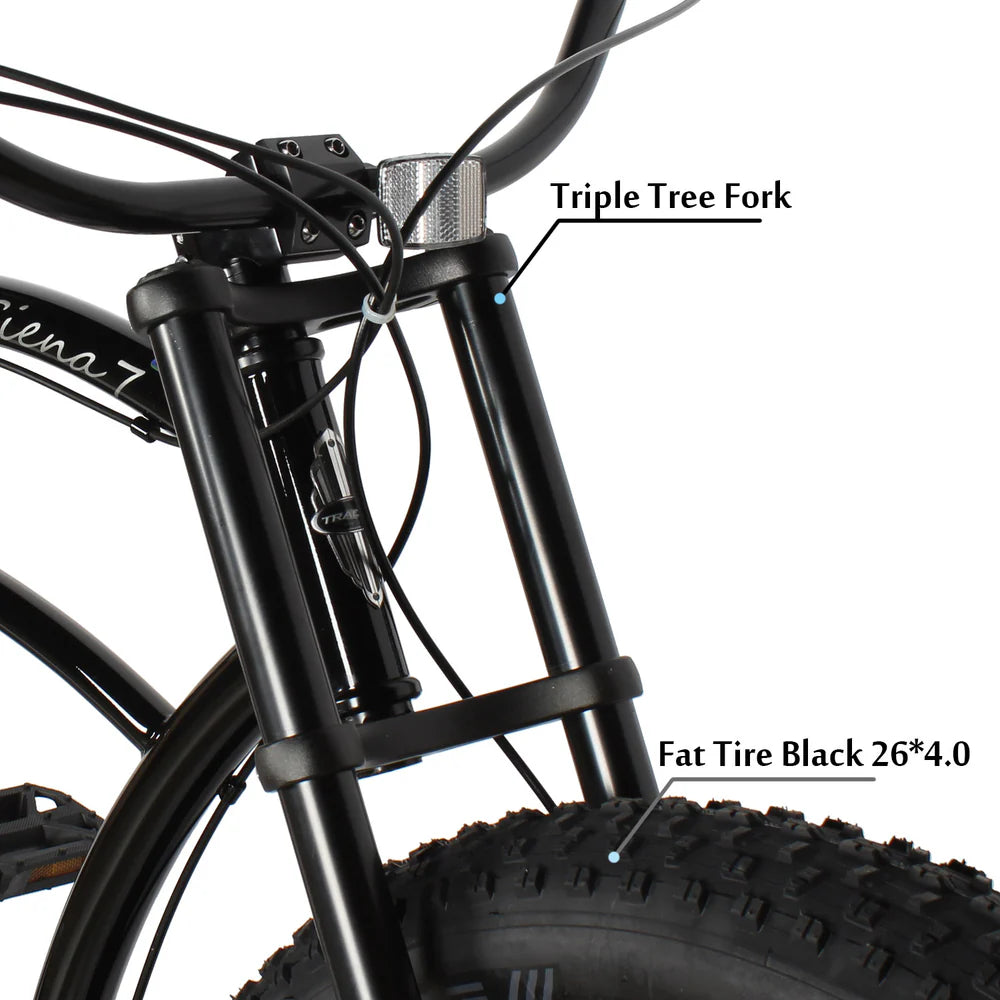 Tracer Bikes | Tracer Siena 26" Chopper Stretch Cruiser Bike, 1-Speed/7-Speed, Various Colors | Chico USA, Inc.