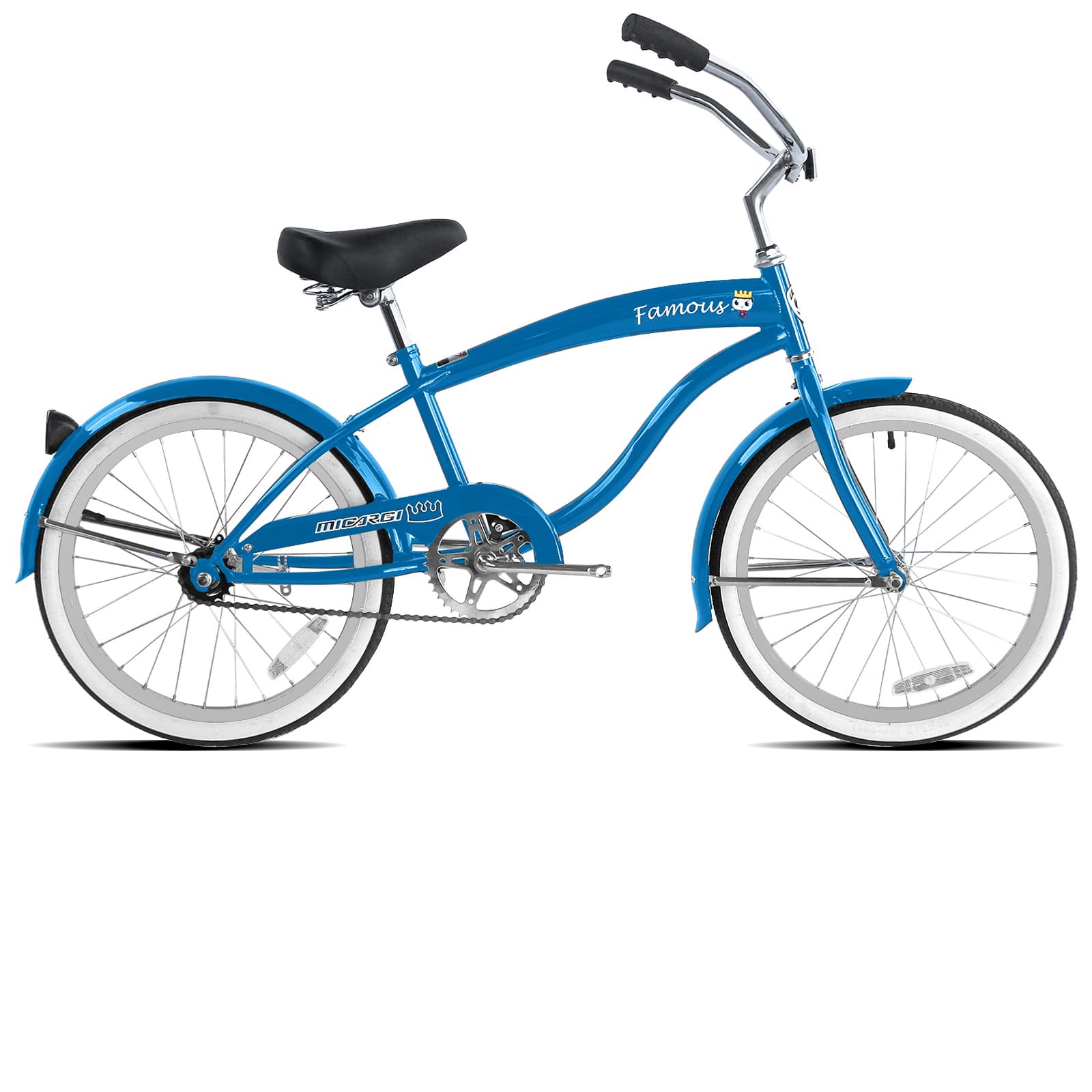 Micargi Famous 20" Beach Cruiser Bike for Kids, Single Speed, Hi-Ten Steel Frame - Chico USA, Inc.