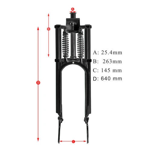 Tracer Bikes | Tracer FK-GT26263145D 26" Classical Triple Tree Dual Springer Fork for Disc Brake, 1" Steerer, Chrome/Black |  Chico USA, Inc.