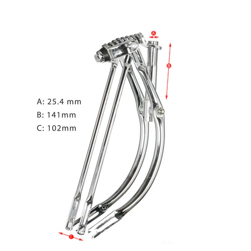 Tracer Bikes | Tracer FK-SP20141102B 20" Lowrider Classic Spring Fork, Medium Bend, Chrome, 25.4mm Steerer |  Chico USA, Inc.