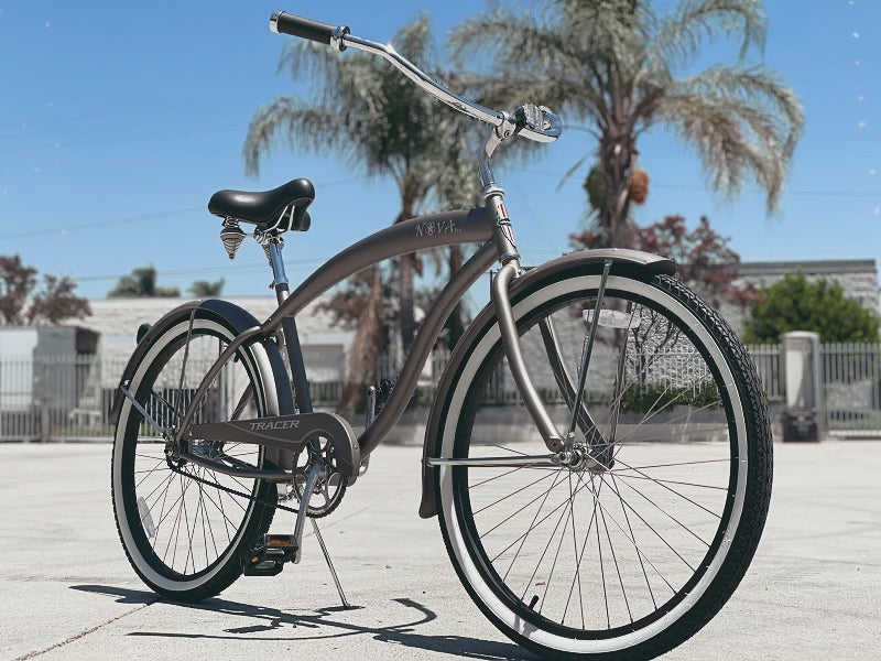 Tracer NOVA 26" Beach Cruiser Bike Single Speed with Moon-Type Handlebar and KT Coaster Brake for Men