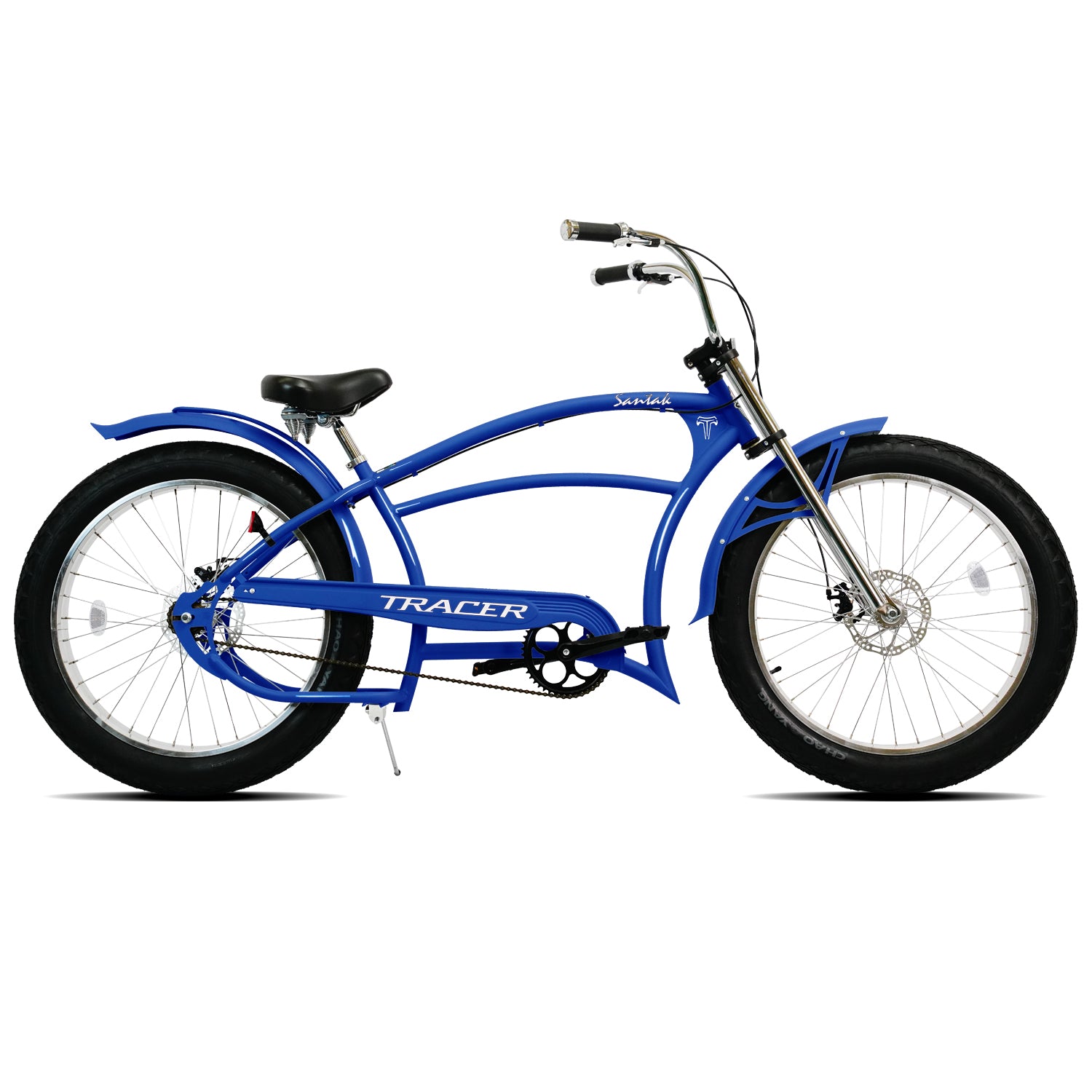Tracer Santak GT 26" Chopper Stretch Cruiser Fat Tire Bike, Single Speed