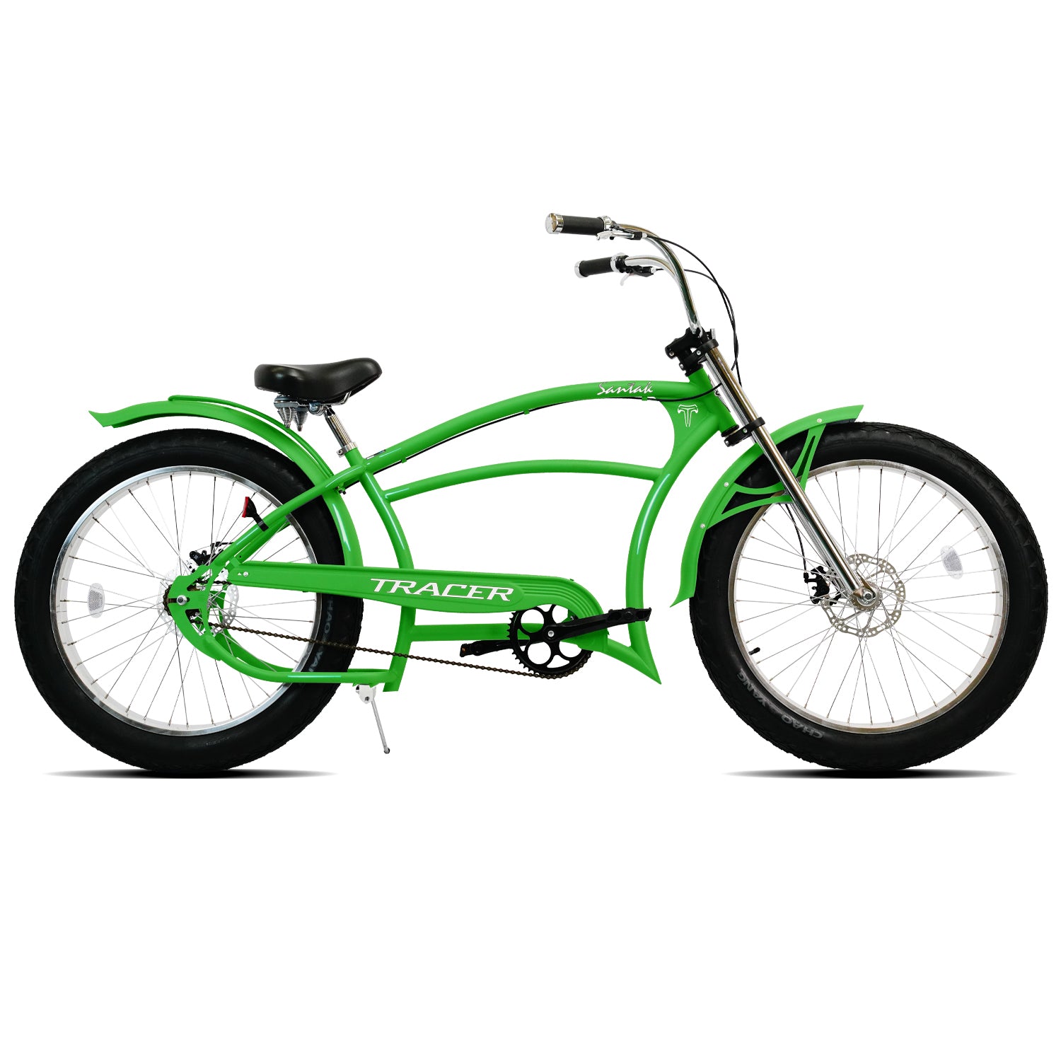 Tracer Santak GT 26" Chopper Stretch Cruiser Fat Tire Bike, Single Speed