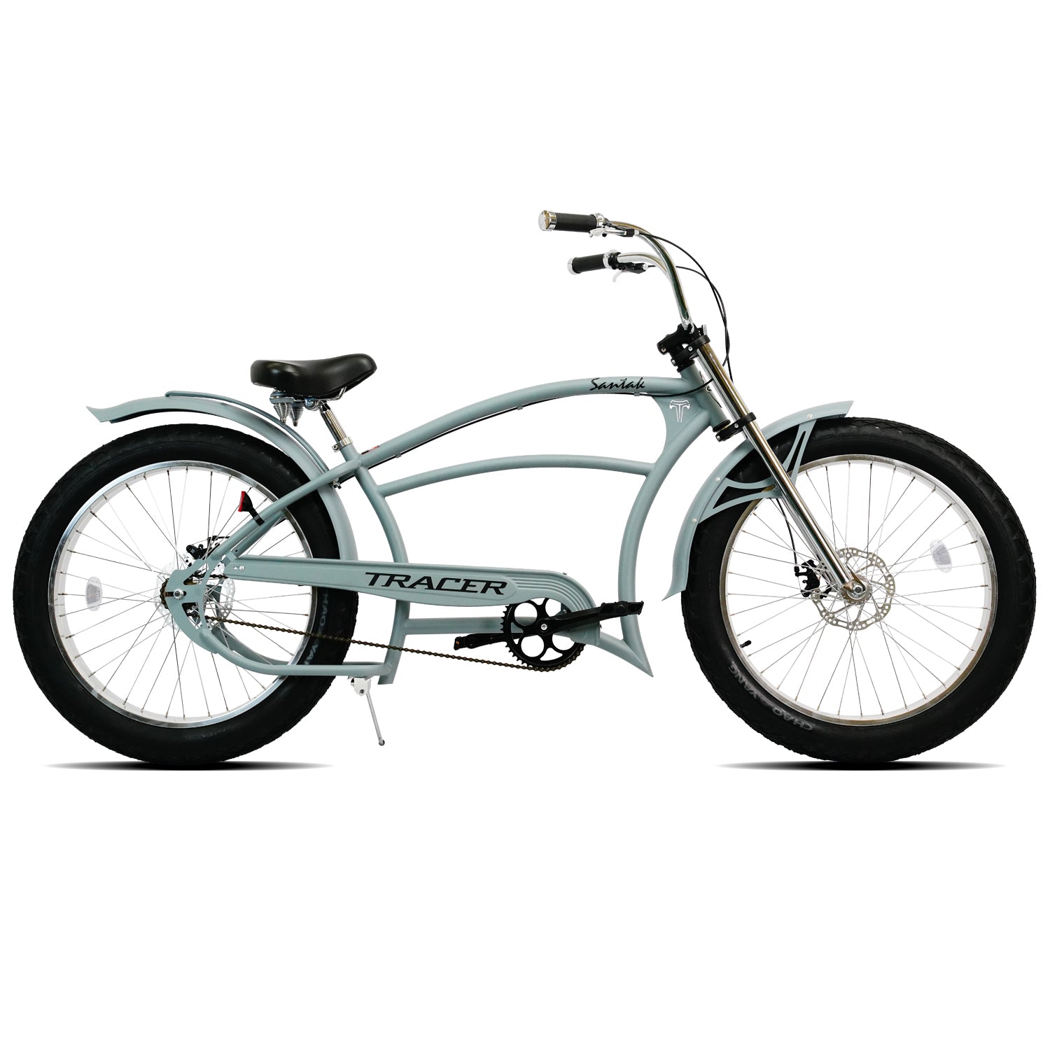 Tracer Santak GT 26" Chopper Stretch Cruiser Fat Tire Bike, Single Speed
