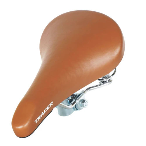 Tracer Bikes | Tracer SD-AF-7210-BRN Retro City Bike Saddle, Brown/Chrome, Coil Spring Base |  Chico USA, Inc. 