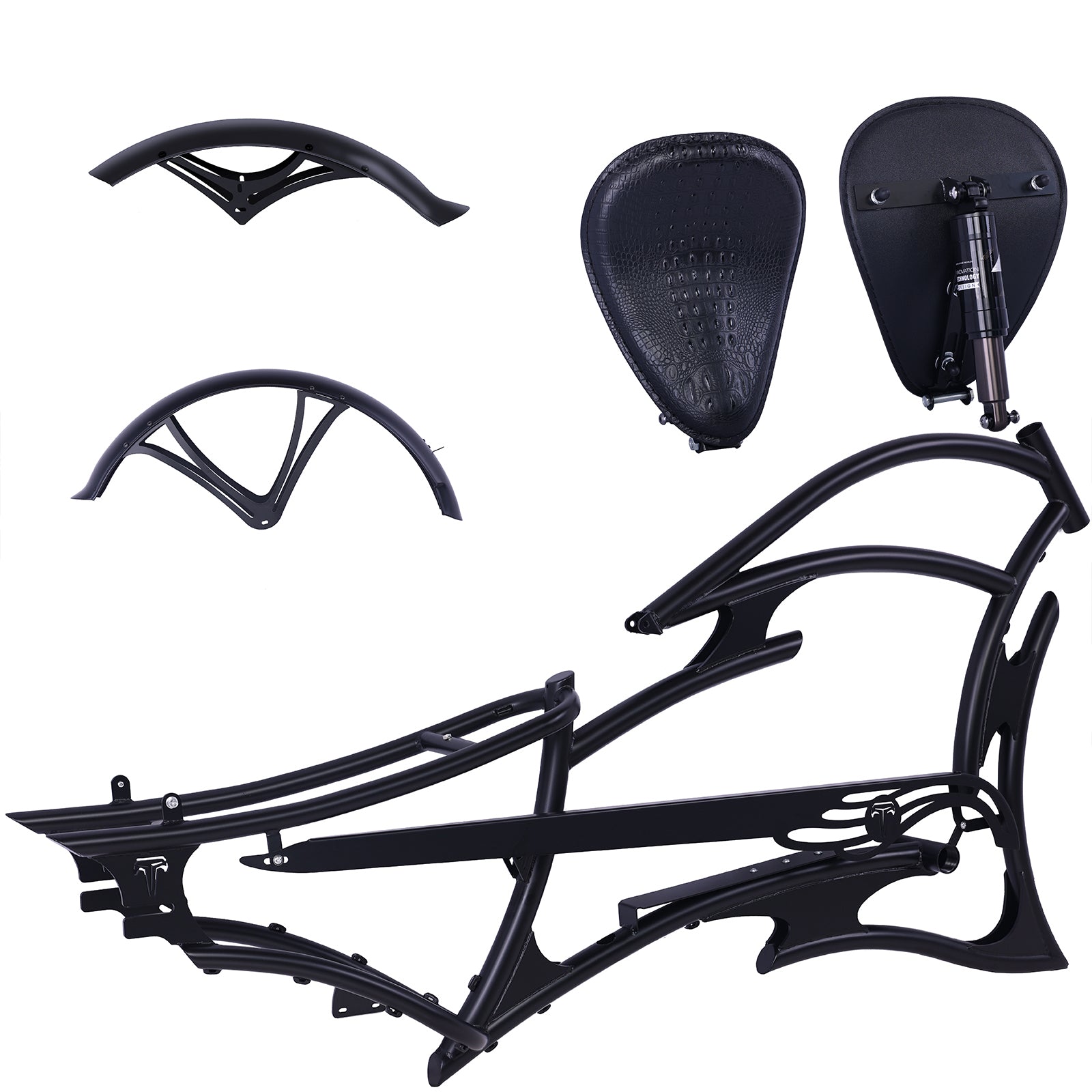 FM-RAPTOR 26" Stretch Chopper for 7-speed 26’"x3.0, 4.0 Ebike Frame