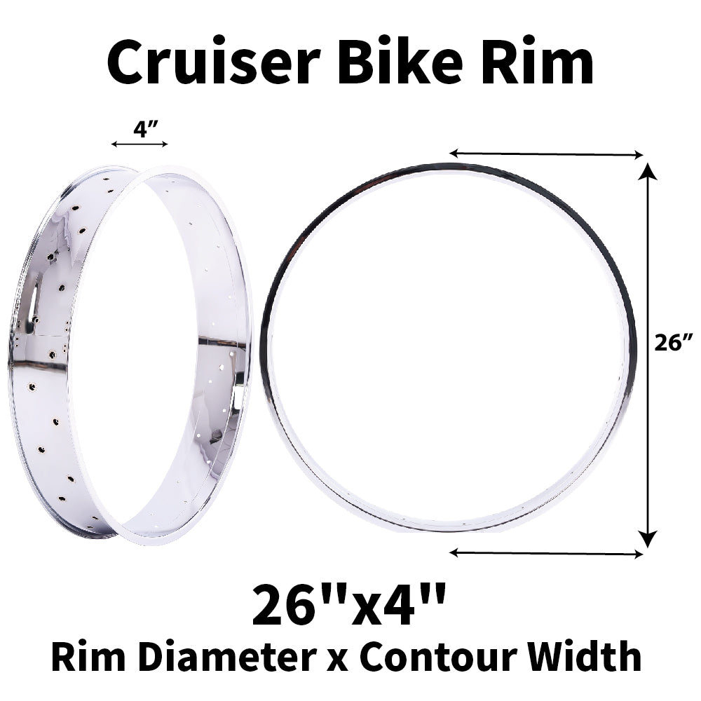 Chico RM-TR95G2636-CP 26"*3" 26"x4"x13Gx36H Mirror Chrome Fat Rims