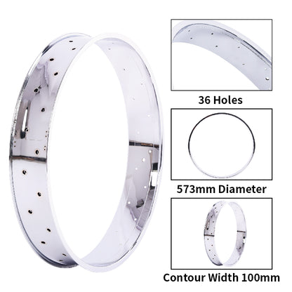 Chico RM-TR95G2636-CP 26"*3" 26"x4"x13Gx36H Mirror Chrome Fat Rims