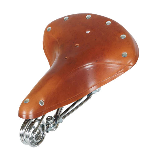 Tracer Bikes | Tracer SD-XDR5888-CP/BRN Vintage Classic Genuine Leather Bike Saddle, Brown/Chrome, Coil Spring Base |  Chico USA, Inc. 