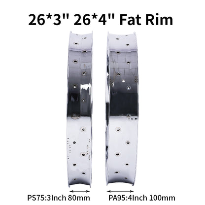 Chico RM-TR95G2636-CP 26"*3" 26"x4"x13Gx36H Mirror Chrome Fat Rims