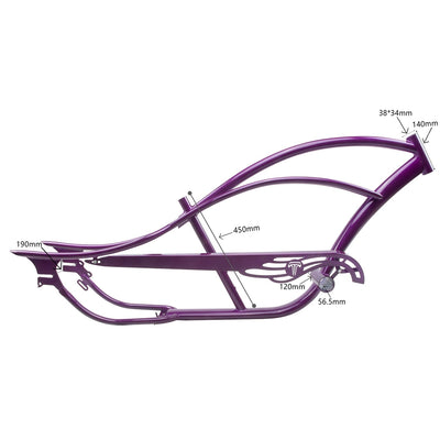 Tracer Bikes | FM-BRONCO Bronco Chopper Stretch Cruiser Bike Frame, 26" Coaster Brake/7 Speed |  Chico USA, Inc. 