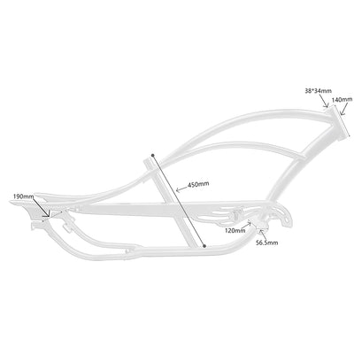 Tracer Bikes | FM-BRONCO Bronco Chopper Stretch Cruiser Bike Frame, 26" Coaster Brake/7 Speed |  Chico USA, Inc. 