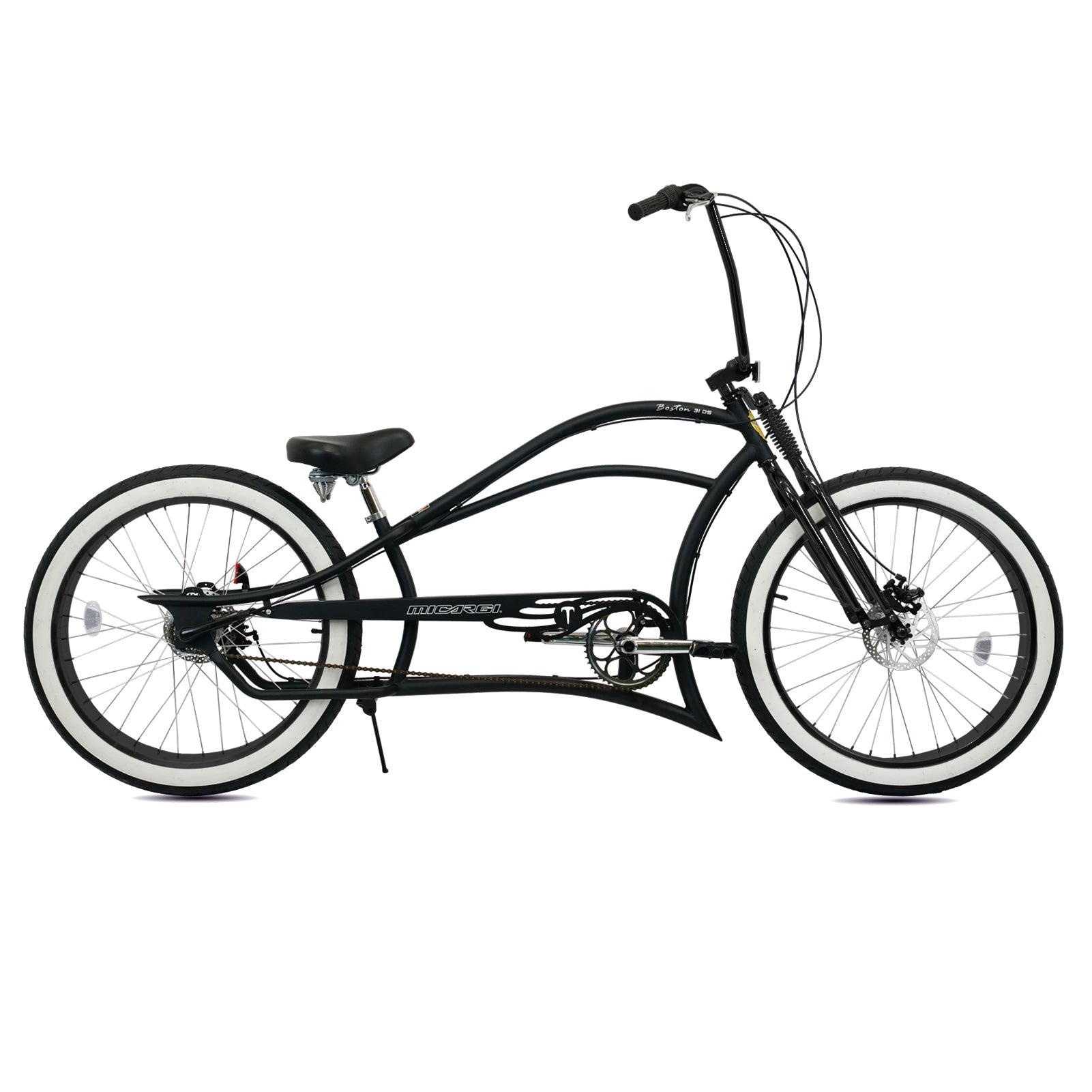 Tracer Bikes | Micargi Boston 3i DS Stretch Cruiser Bicycle, 26" Chopper Frame, 3-Speed Internal Hub |  Chico USA, Inc. 