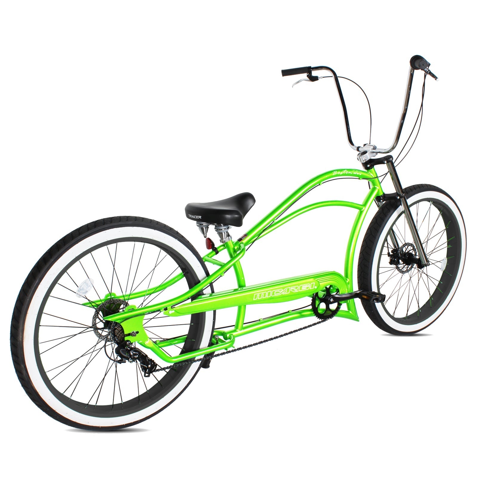 Tracer Bikes | Micargi Boston GT7 Stretch Cruiser Bicycle, 7-Speed, 26" Chopper Frame |  Chico USA, Inc. 