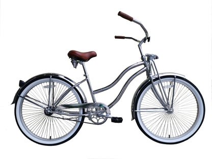 Tracer Bikes | Micargi Cougar GTS Beach Cruiser Bike, Limited Edition Chrome, 26" |  Chico USA, Inc. 