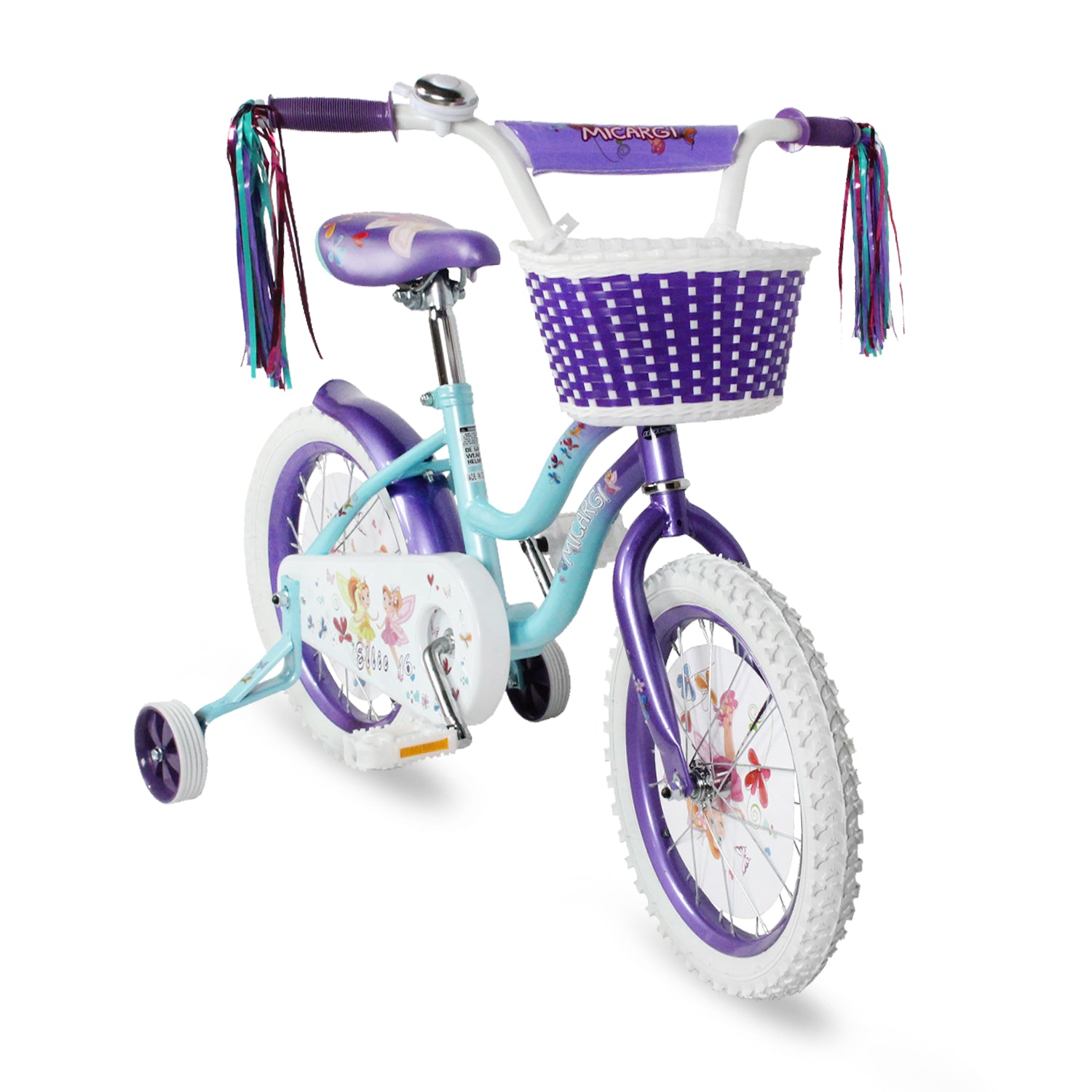 Tracer Bikes | Micargi Ellie Kids Bike, Boys and Girls Freestyle Bicycle, 16" with Training Wheels, 20" with Kickstand |  Chico USA, Inc. 