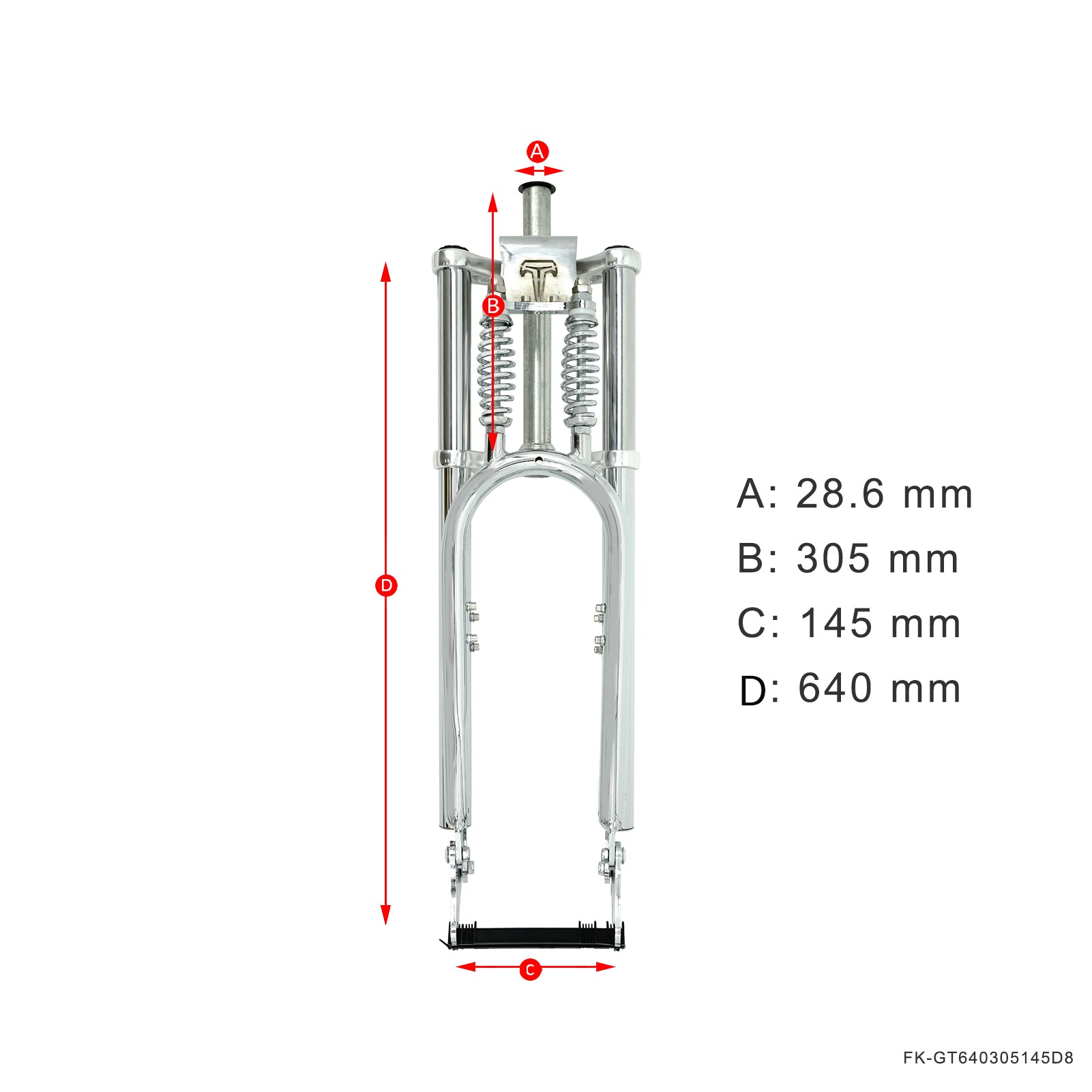 Tracer Bikes | Micargi FK-GT640305145D8 26" Over and Under Dual Spring Classical Fork for Disc Brake |  Chico USA, Inc. 