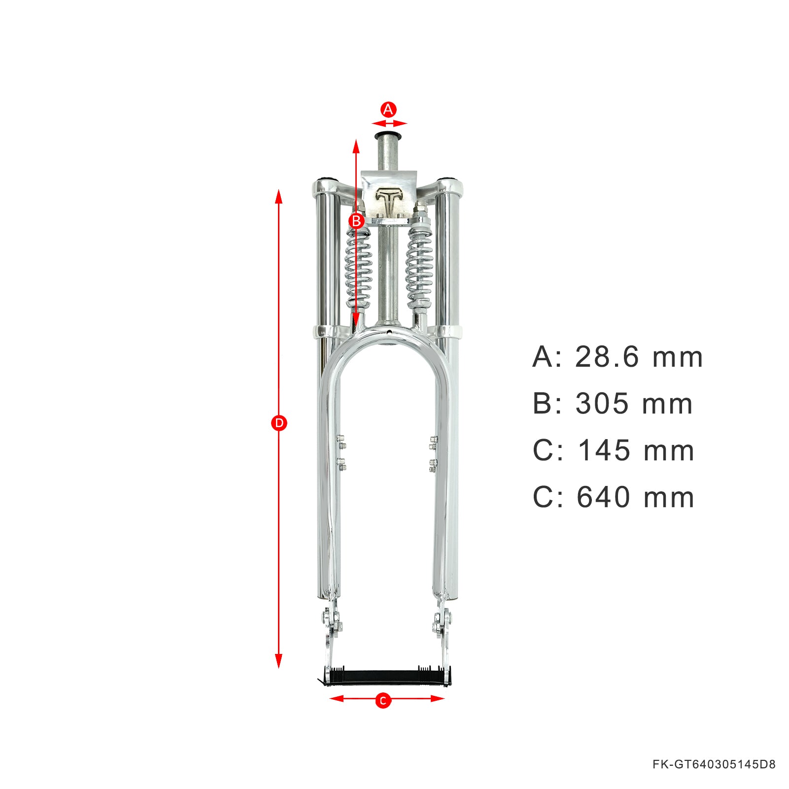 Tracer Bikes | Micargi FK-GT640305145D8 26" Over and Under Dual Spring Classical Fork for Disc Brake |  Chico USA, Inc. 