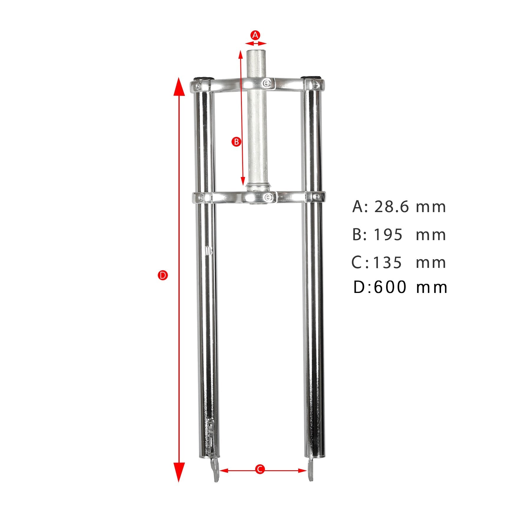 Tracer Bikes | Micargi FK-TP62218135D8 26" Chopper Bike Triple Tree Aluminum Crown Disc Brake Fork |  Chico USA, Inc. 
