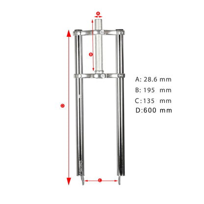 Tracer Bikes | Micargi FK-TP62218135D8 26" Chopper Bike Triple Tree Aluminum Crown Disc Brake Fork |  Chico USA, Inc. 