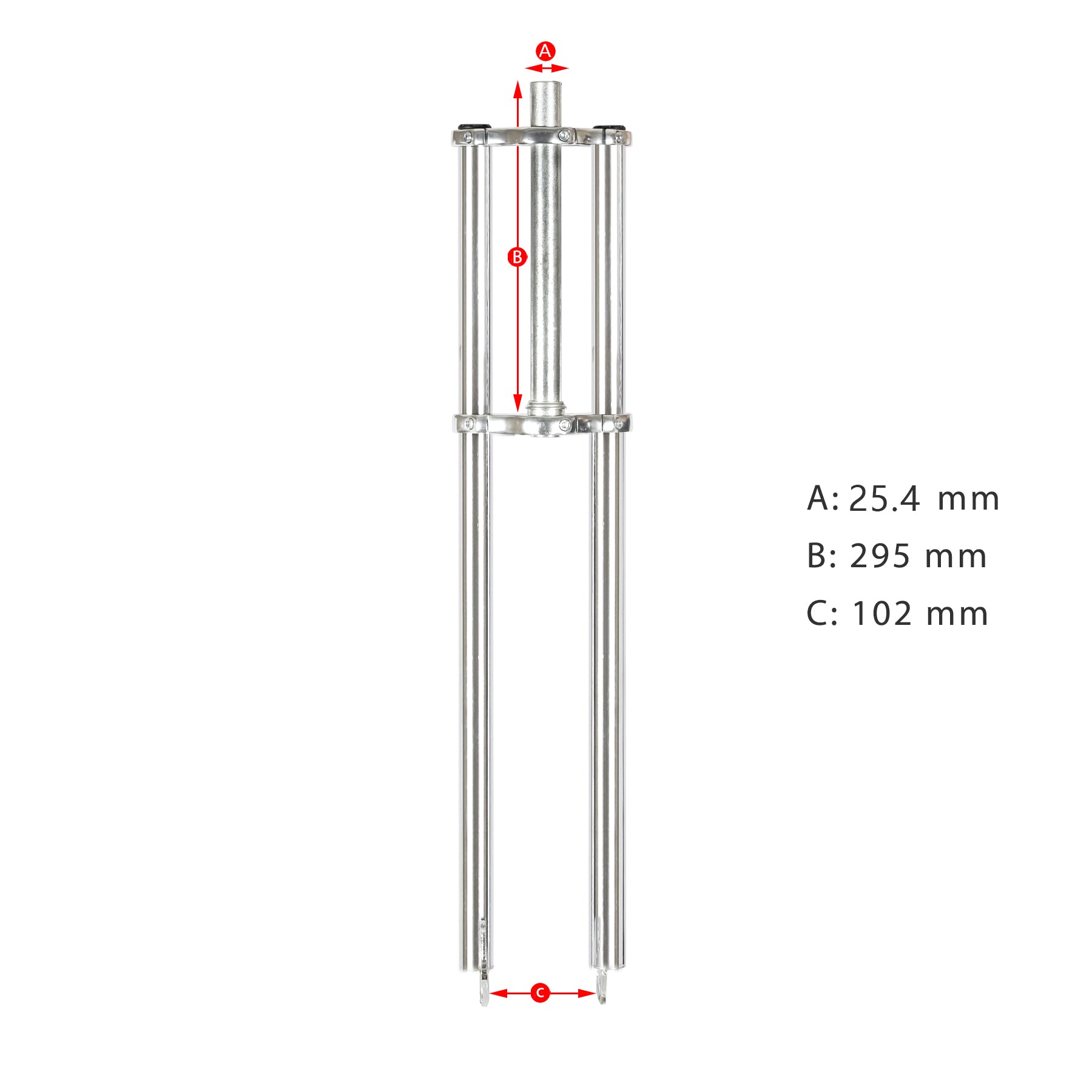 Tracer Bikes | Micargi FK-TP80300102D Triple Tree Fork, 25.4mm Steerer Diameter, Disc Brake Compatible |  Chico USA, Inc. 