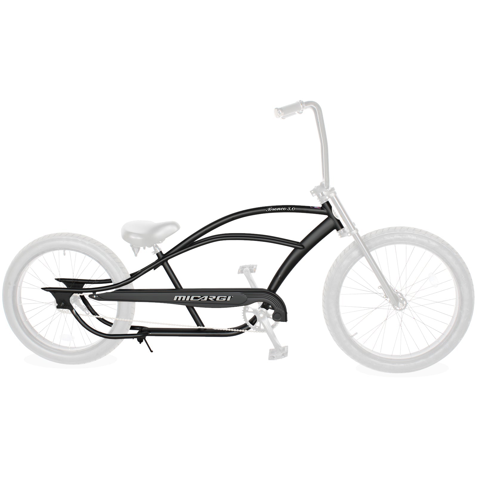 Tracer Bikes | Micargi FM-BRONCO-3.0 Bronco 3.0 Stretch Cruiser Steel Frame for 26" Beach Cruiser Bike |  Chico USA, Inc. 