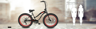 Tracer Bikes | Micargi Slugo Female Beach Cruiser Bike with Shimano 7-Speed Disc Brake |  Chico USA, Inc. 