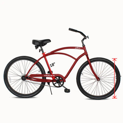 Tracer Bikes | Tracer ACE 26" Beach Cruiser Bike for Men, Single Speed, Hi-ten Steel Frame, Black, 26" Tires |  Chico USA, Inc. 