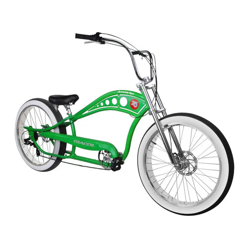 Tracer Bikes | Tracer Arcadia GT7 26" Chopper Cruiser Stretch Bike 7 Speed, Hi-ten Steel Frame |  Chico USA, Inc. 