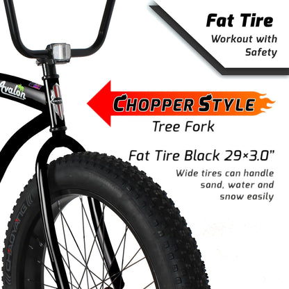 Tracer Bikes | Tracer Avalon Beach Cruiser Bike for Adults, 26 Inch Wheels, 4.0 Fat Tire, Single Speed |  Chico USA, Inc. 