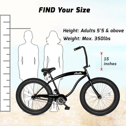 Tracer Bikes | Tracer Avalon Beach Cruiser Bike for Adults, 26 Inch Wheels, 4.0 Fat Tire, Single Speed |  Chico USA, Inc. 