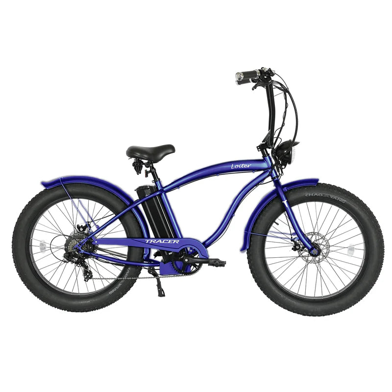 Tracer Bikes | Tracer Loiter 26" Electric Cruiser Bike, 48V 800W, 7-Speed, Multiple Colors |  Chico USA, Inc. 