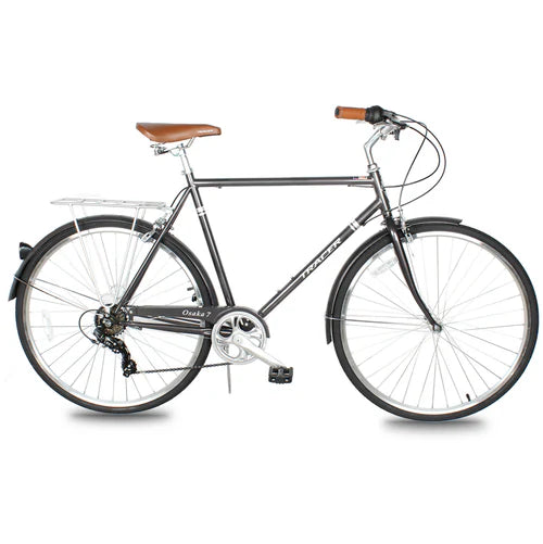 Tracer Bikes | Tracer Osaka 700C 7 Speed Hybrid City Bike with Moon-Type Handlebar for Men |  Chico USA, Inc. 