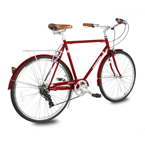 Tracer Bikes Osaka 700C 7 Speed Hybrid City Bike with Moon-Type Handlebar for Men - Chico USA, Inc.