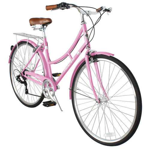 Tracer Bikes Osaka 700C 7 Speed Hybrid City Bike with Moon-Type Handlebar for Women - Chico USA, Inc.