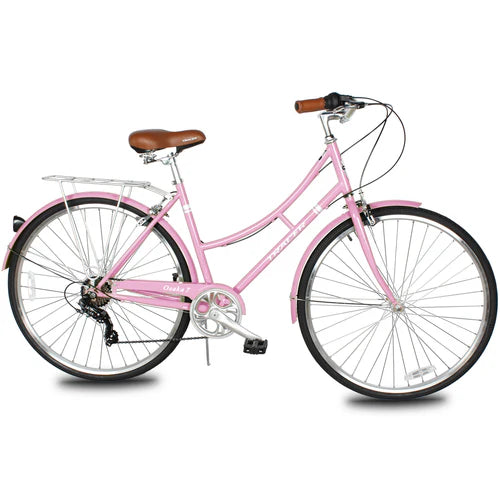 Tracer Bikes Osaka 700C 7 Speed Hybrid City Bike with Moon-Type Handlebar for Women - Chico USA, Inc.