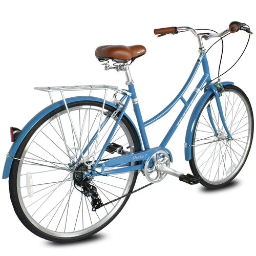 Tracer Bikes Osaka 700C 7 Speed Hybrid City Bike with Moon-Type Handlebar for Women - Chico USA, Inc.