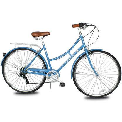 Tracer Bikes Osaka 700C 7 Speed Hybrid City Bike with Moon-Type Handlebar for Women - Chico USA, Inc.